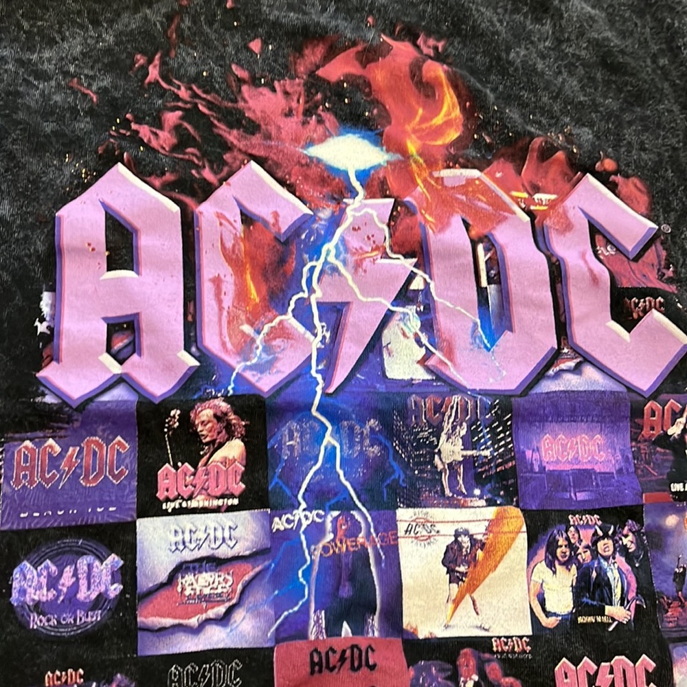 AC/DC vintage design dark gray graphic t-shirt Size S